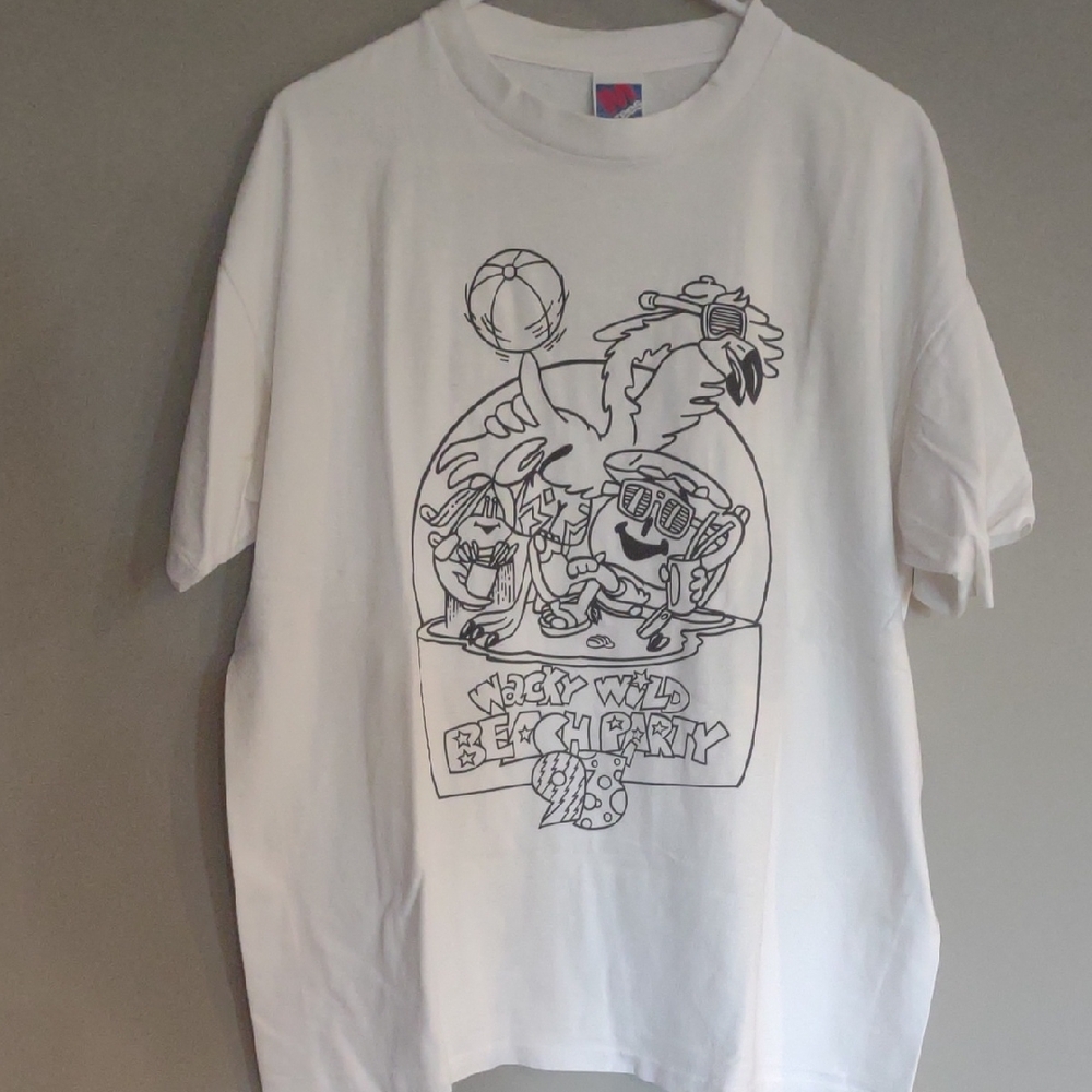 Vintage Wacky‎ Wild Beach Party 1993 White Short Sleeve Kool Aid Man Xlg T-Shirt